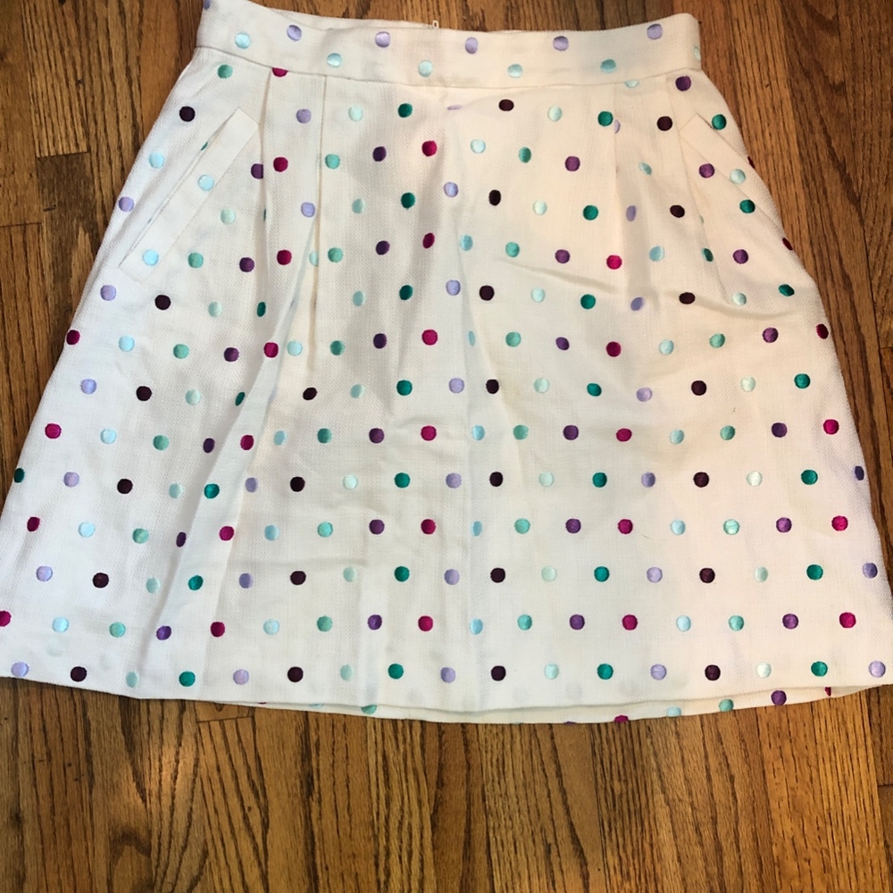 Kate Spade Embroidered Dot Jacquard Skirt Size 4